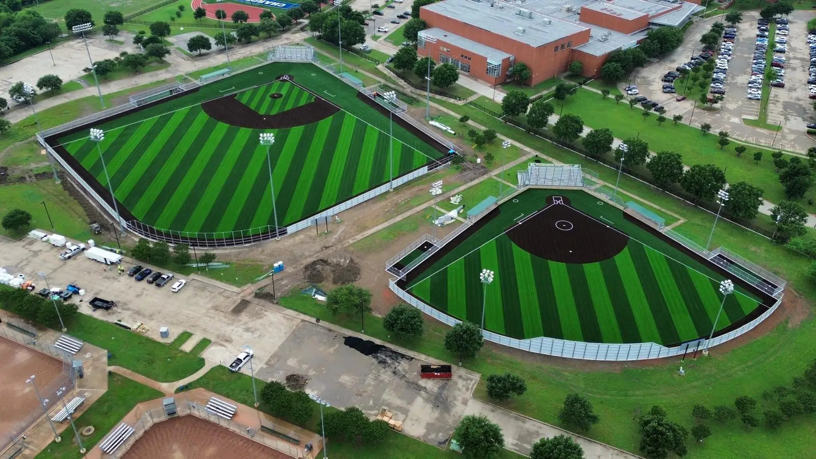 Commercial fencing project Texas DFW - sports enclosures in Arlington