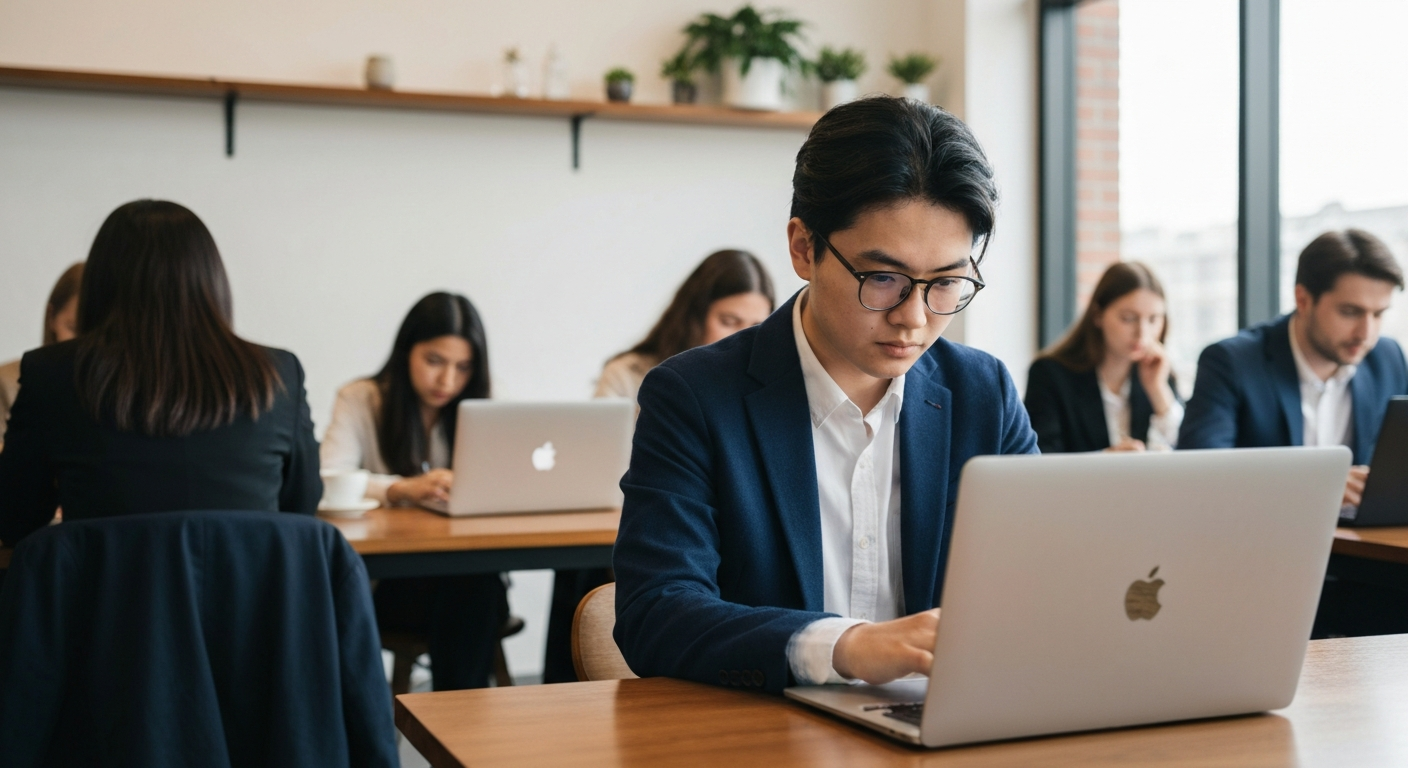 Student working
