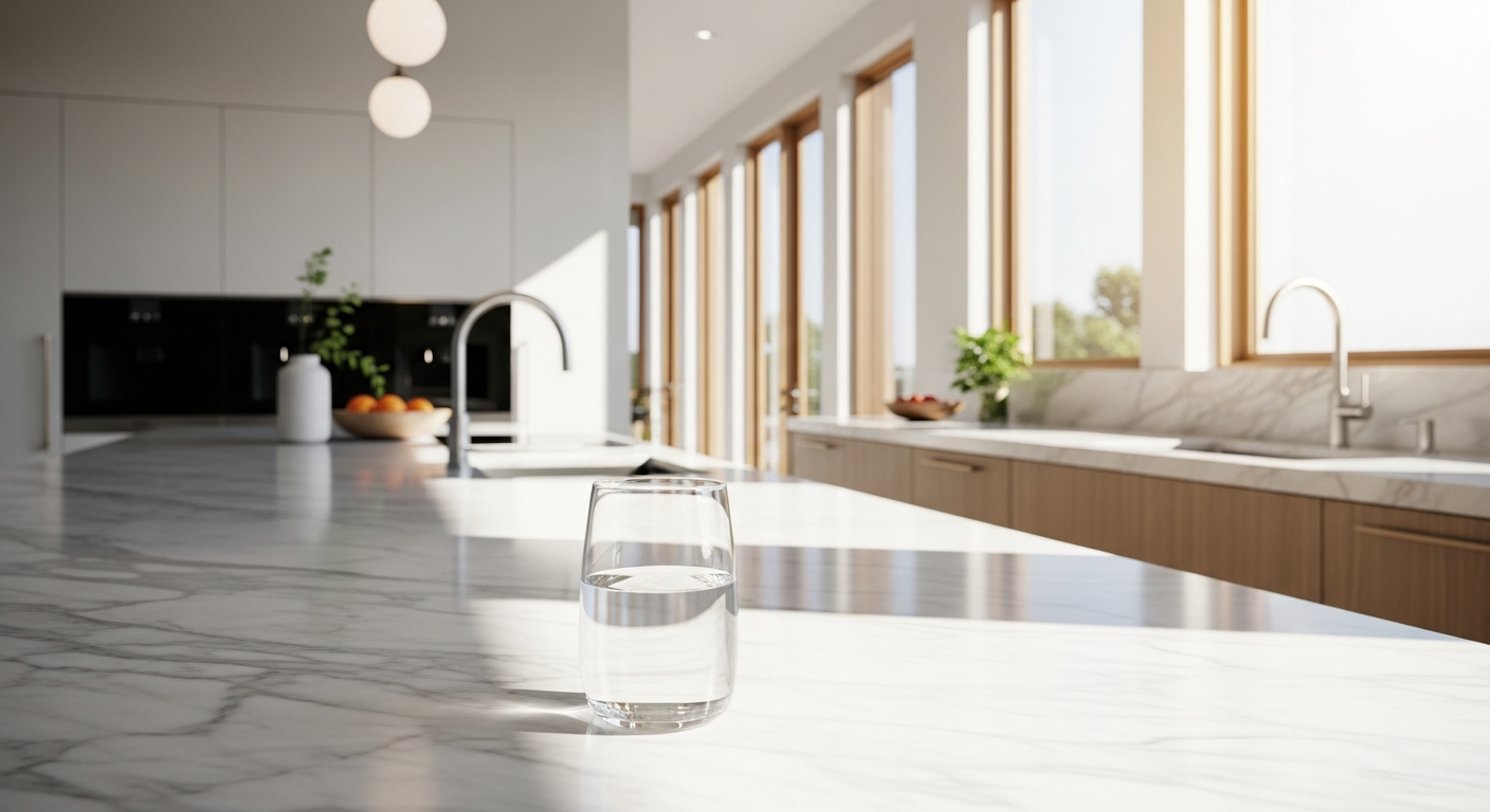 Clean safe water from a modern kitchen tap