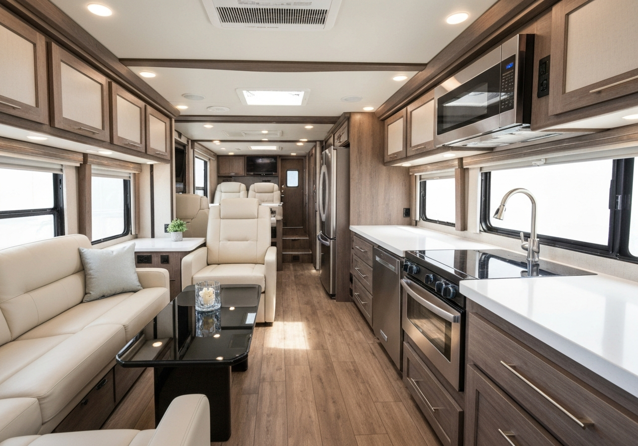 Modern luxury RV interior
