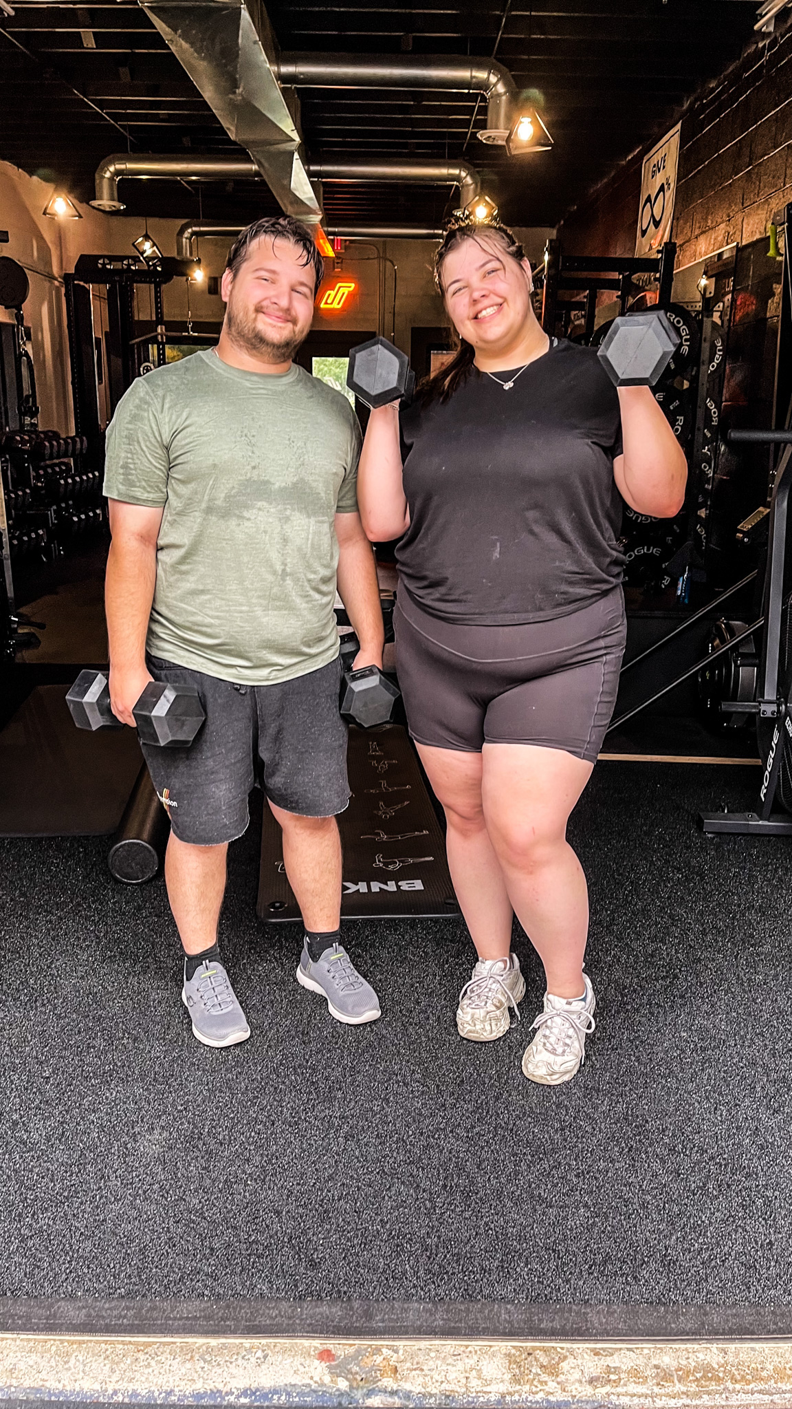 Clients with dumbbells
