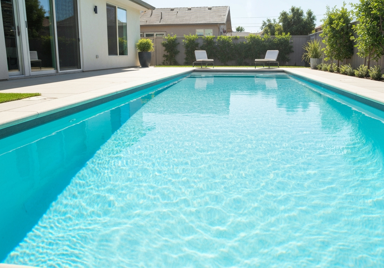 Sparkling clean residential pool