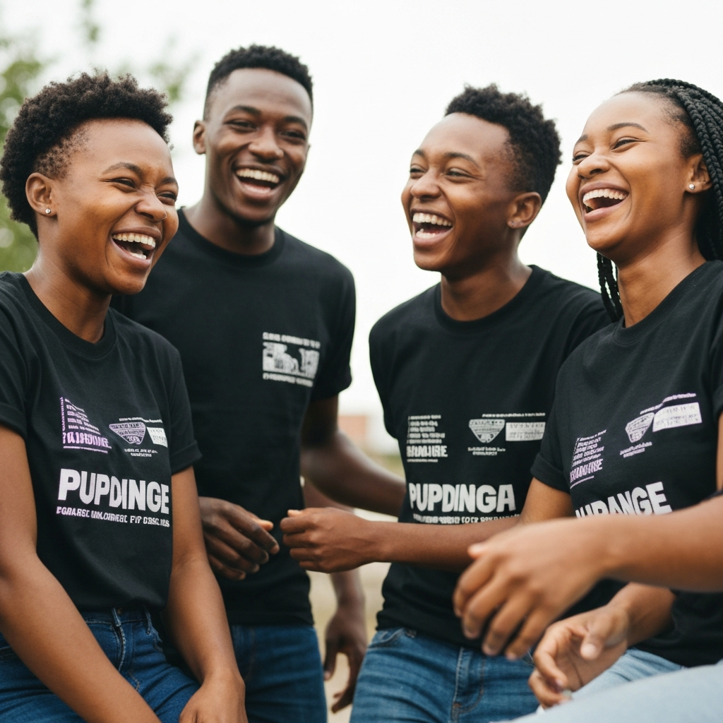 Custom printed t-shirt with vibrant graphic design in Alberton