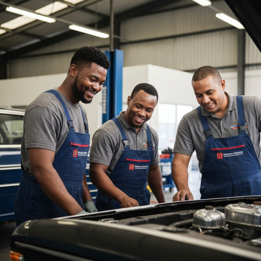 Mechanics working in Alberton, South Africa