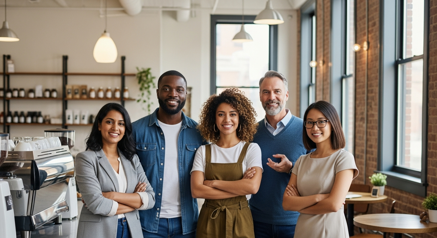 Confident business owners