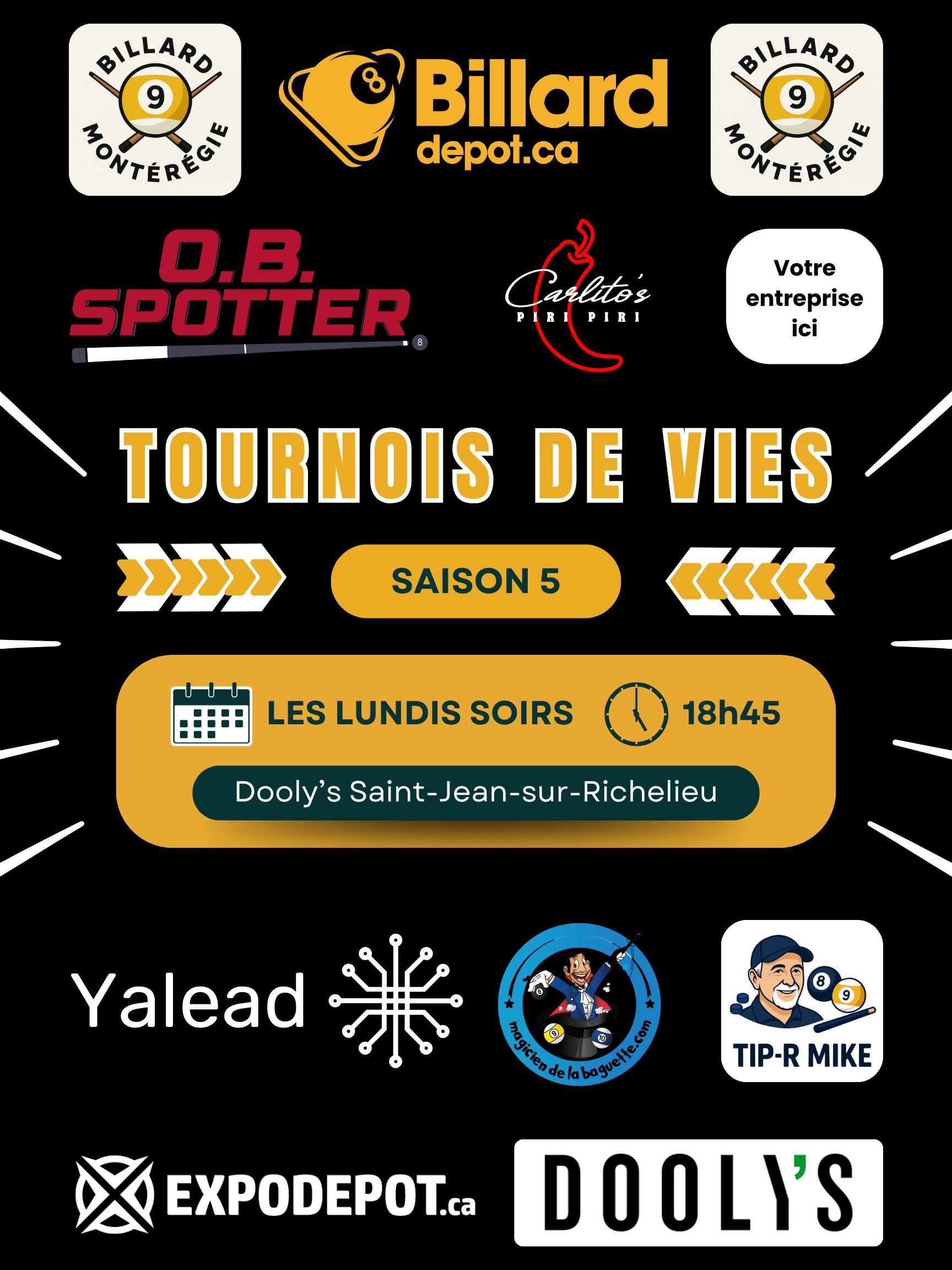 Affiche Tournois de vies du lundi
