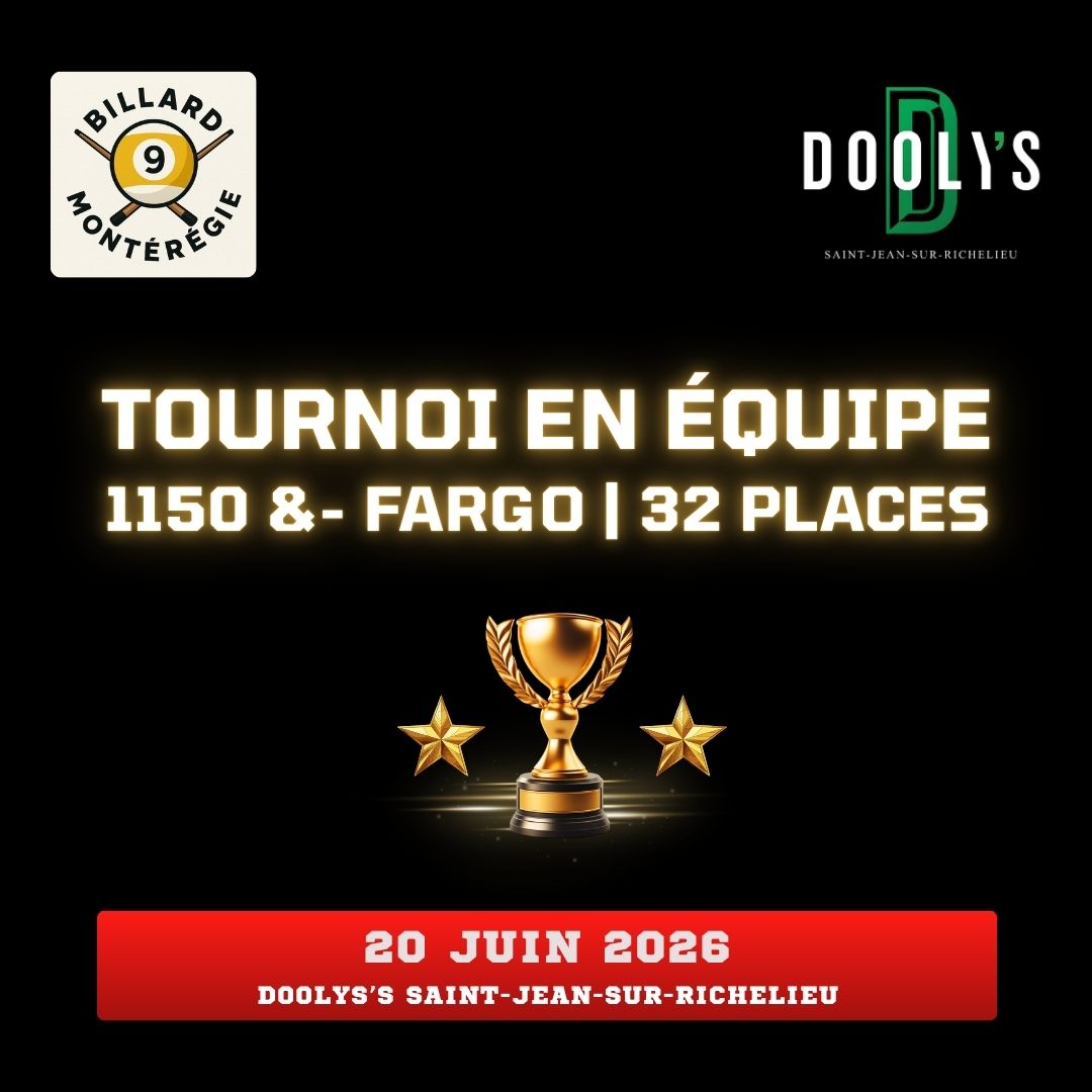 Affiche Tournoi en Équipes 1150 Fargo & moins