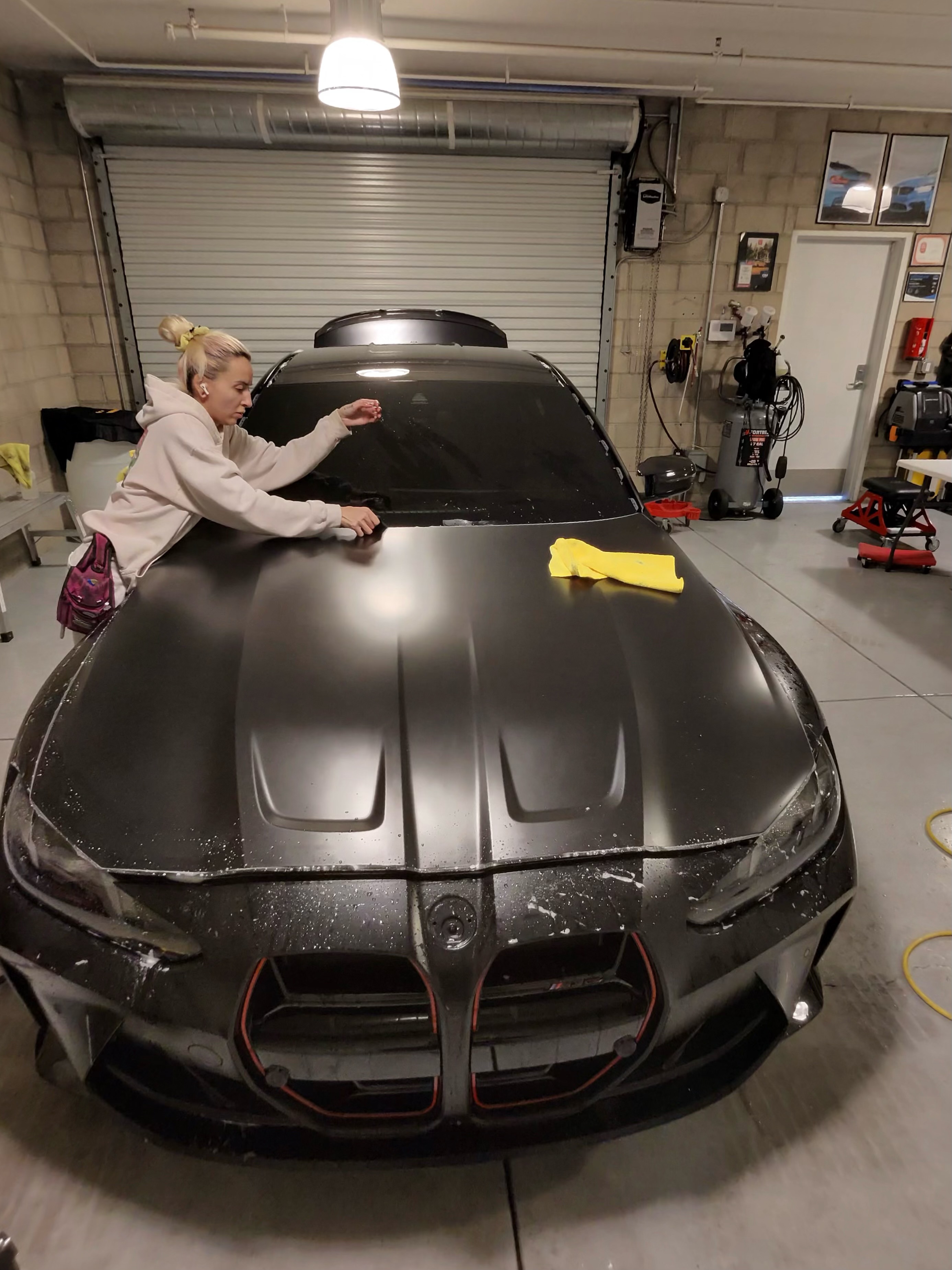 BMW Hood PPF Installation Riverside BMW PPF Hood Installation Riverside - Bulk Sheet Application for Maximum Coverage