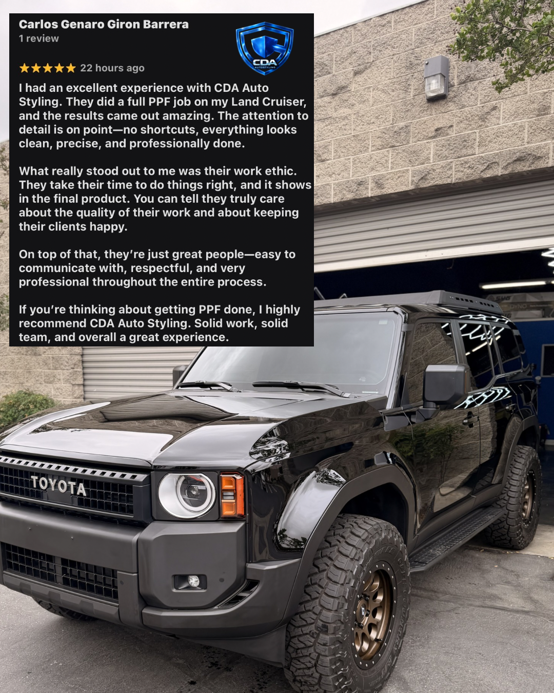 CDA Auto Styling Customer Review