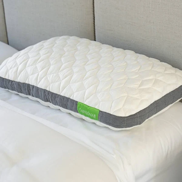 Cariloha Resort Bamboo Memory Foam Pillow, white quilted