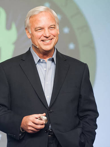 Jack Canfield on stage with Shreans Daga