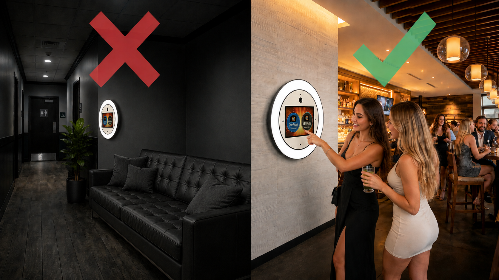 Good vs Bad Photo Booth Placement