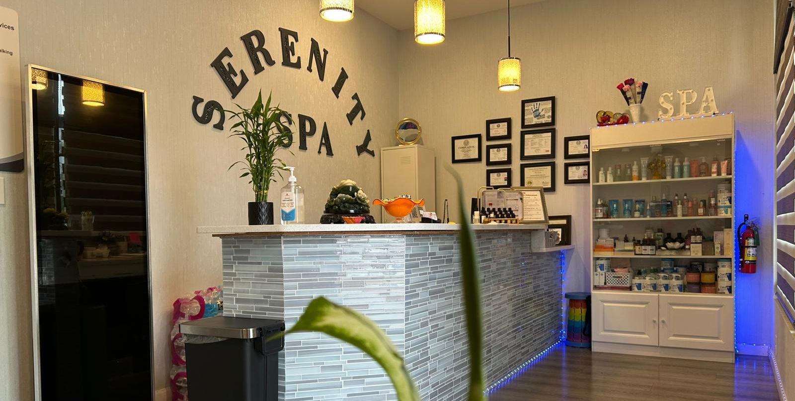 Serenity Spa Lobby and Reception Area in Frisco Texas