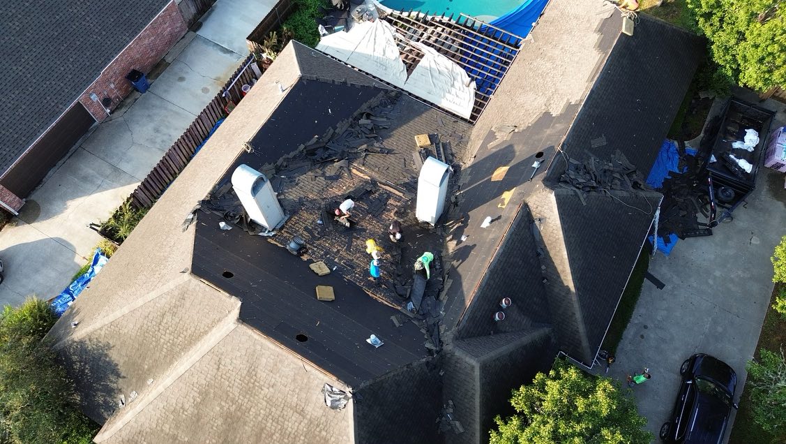 Storm damage roof repair Lafayette LA