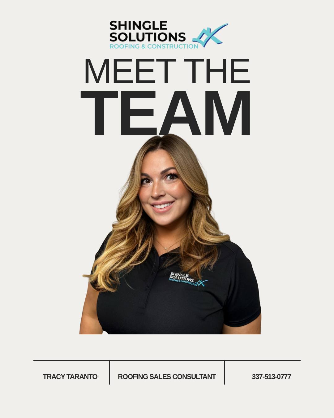 Tracy Taranto Roofing Sales Consultant Shingle Solutions Lafayette LA