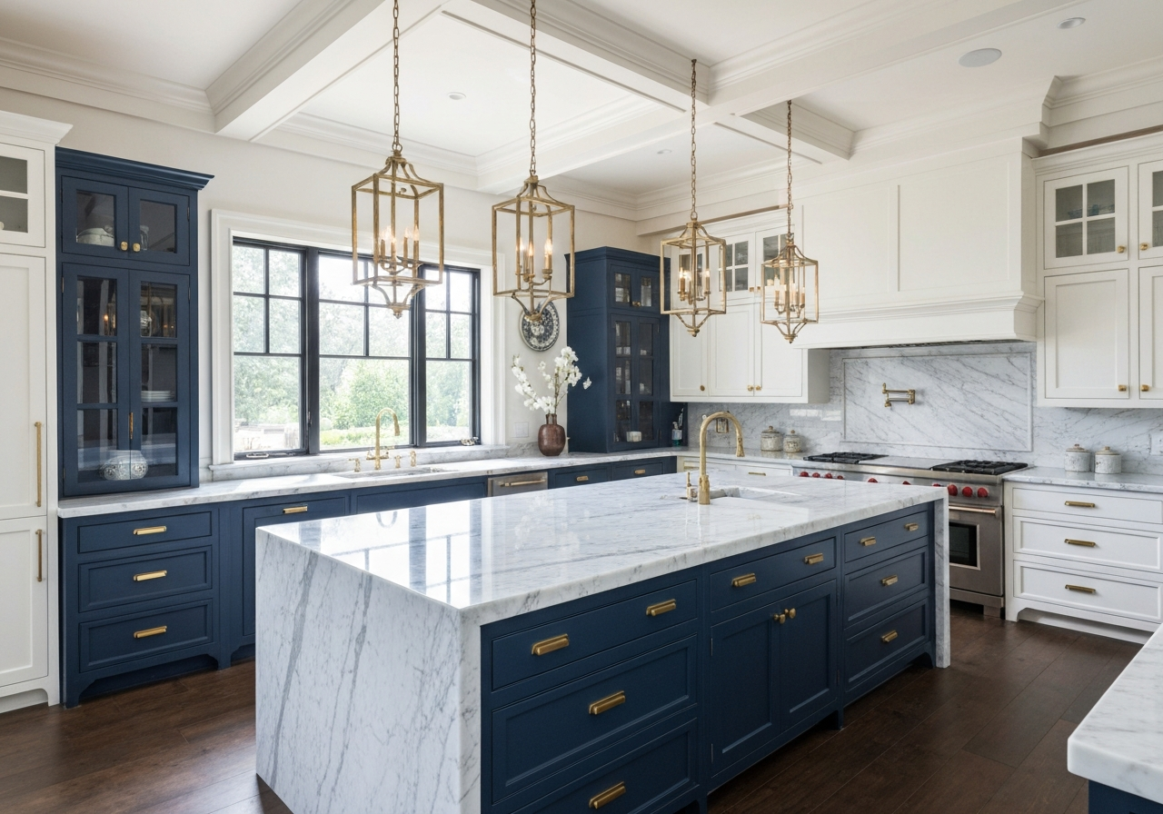Bright modern kitchen renovation with island in Surrey