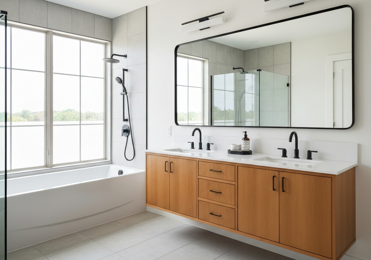 Spacious walk-in shower design for a Surrey bathroom remodel