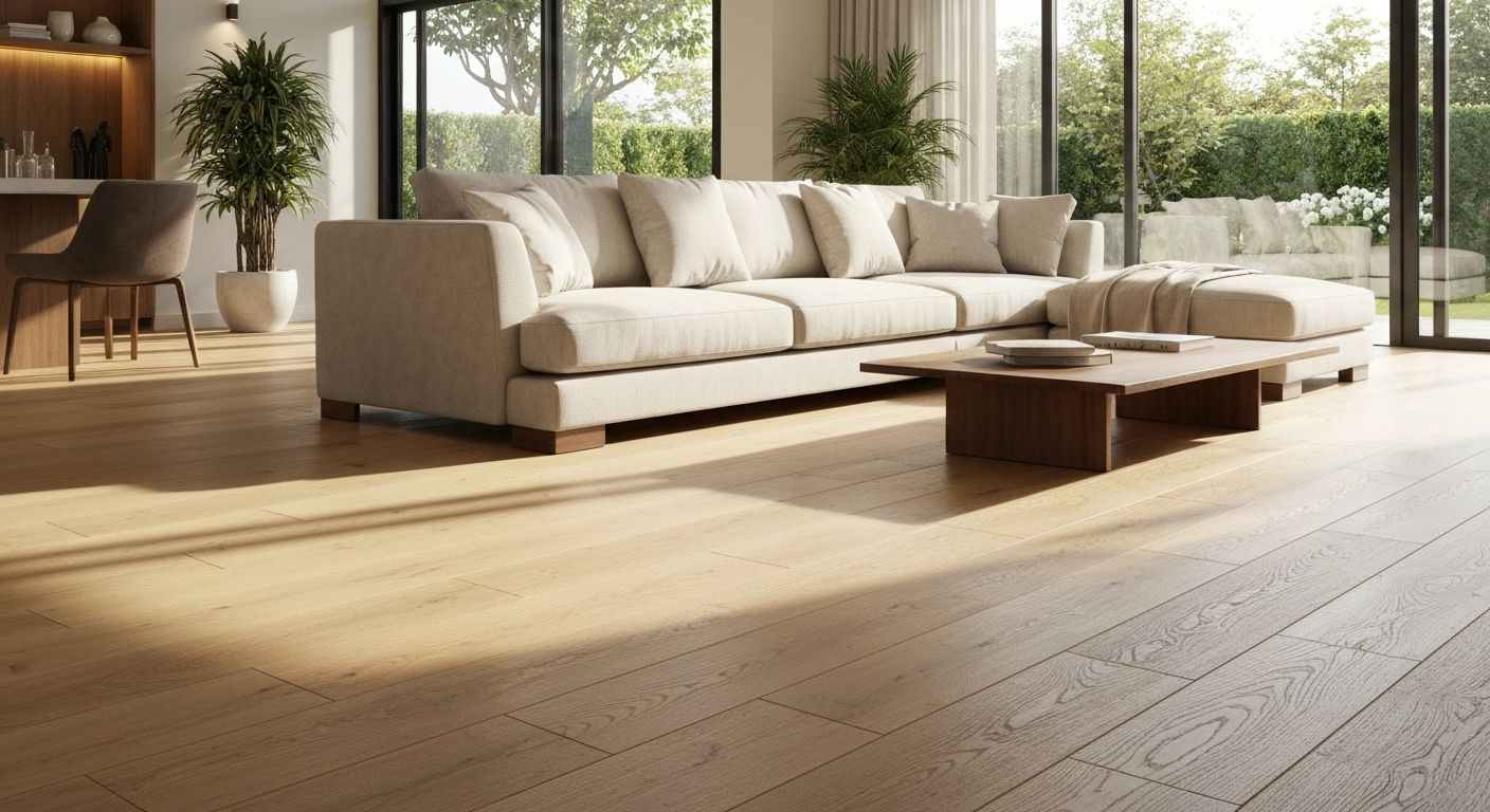 Custom tile flooring pattern in a renovated space