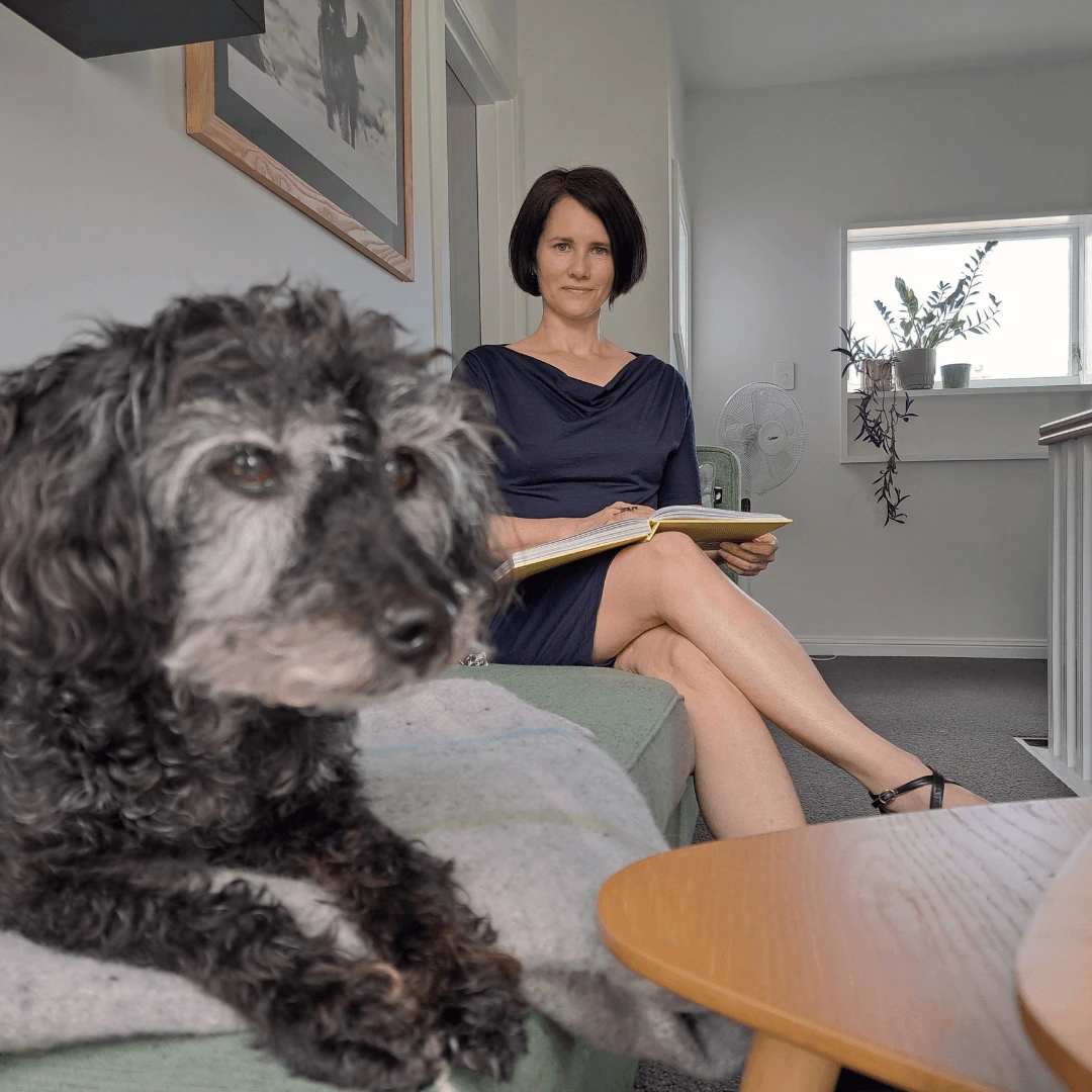 Michal McCracken with her dog