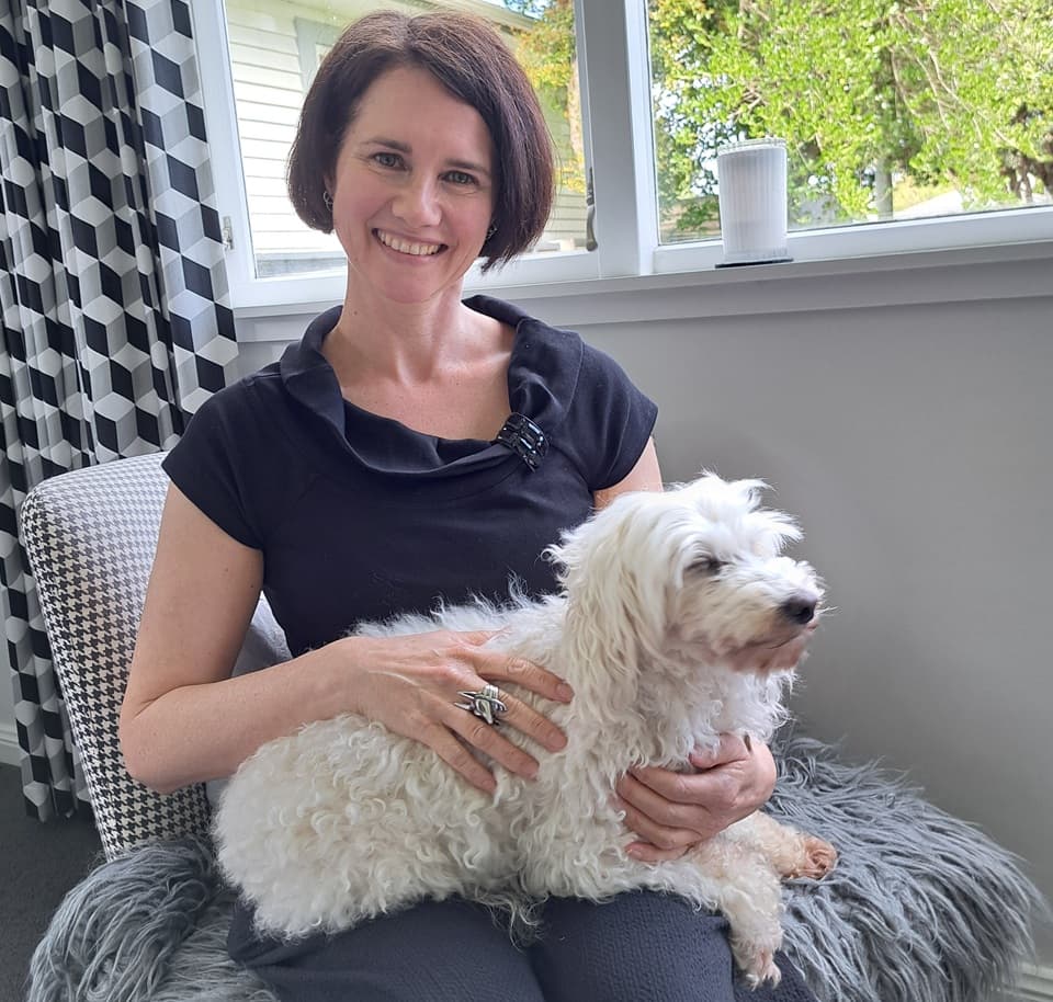 Michal McCracken with her dog