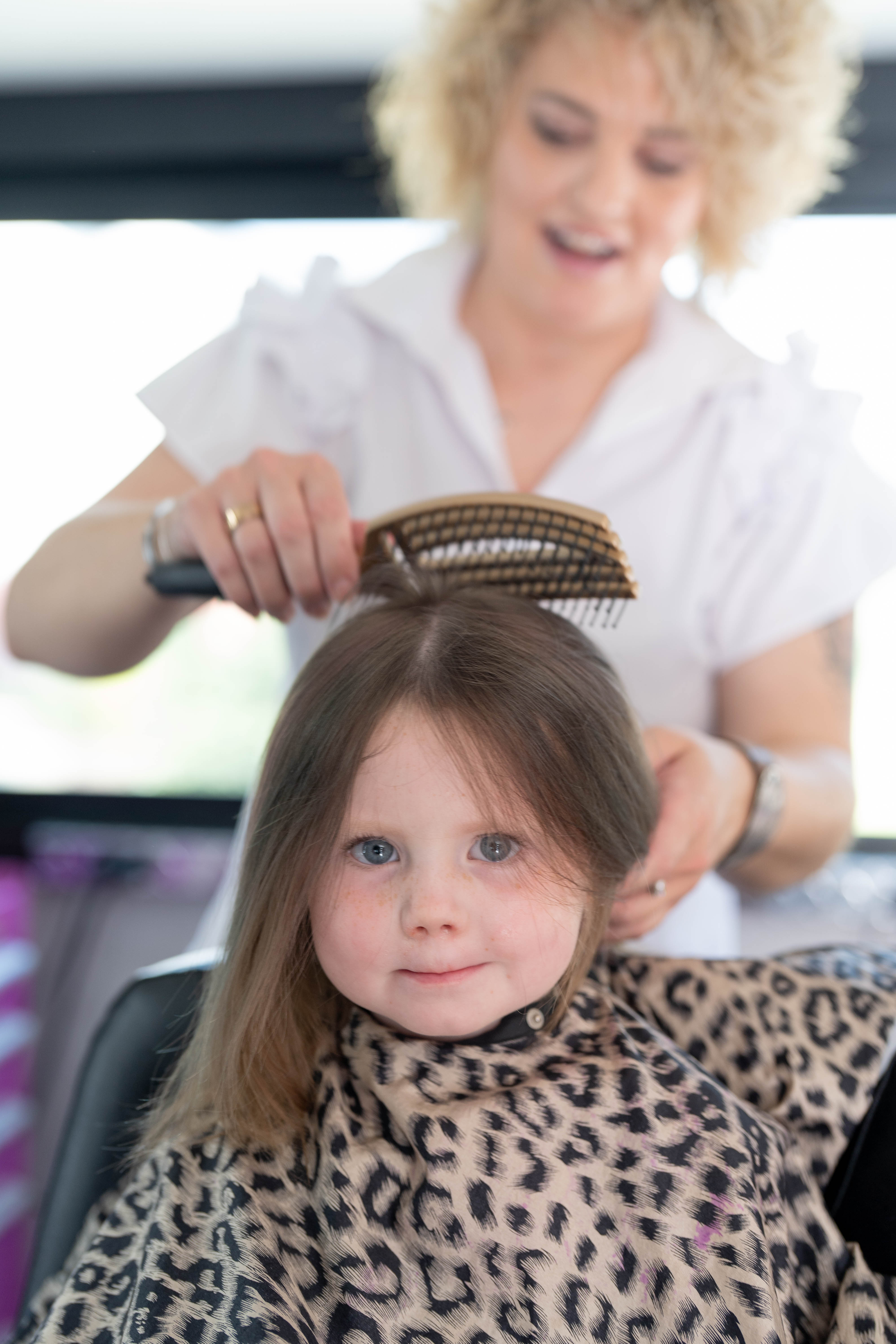 Child getting haircut