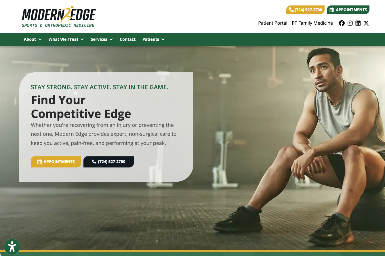 Modern Edge website presence