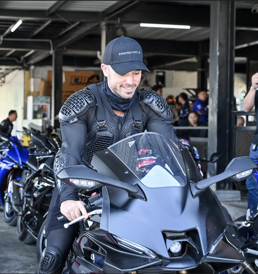 On the motorcycle