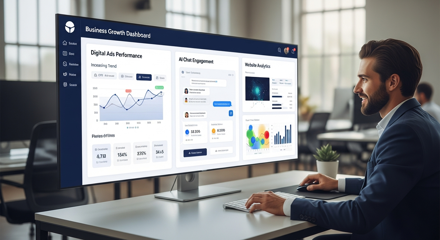 Modern business growth dashboard