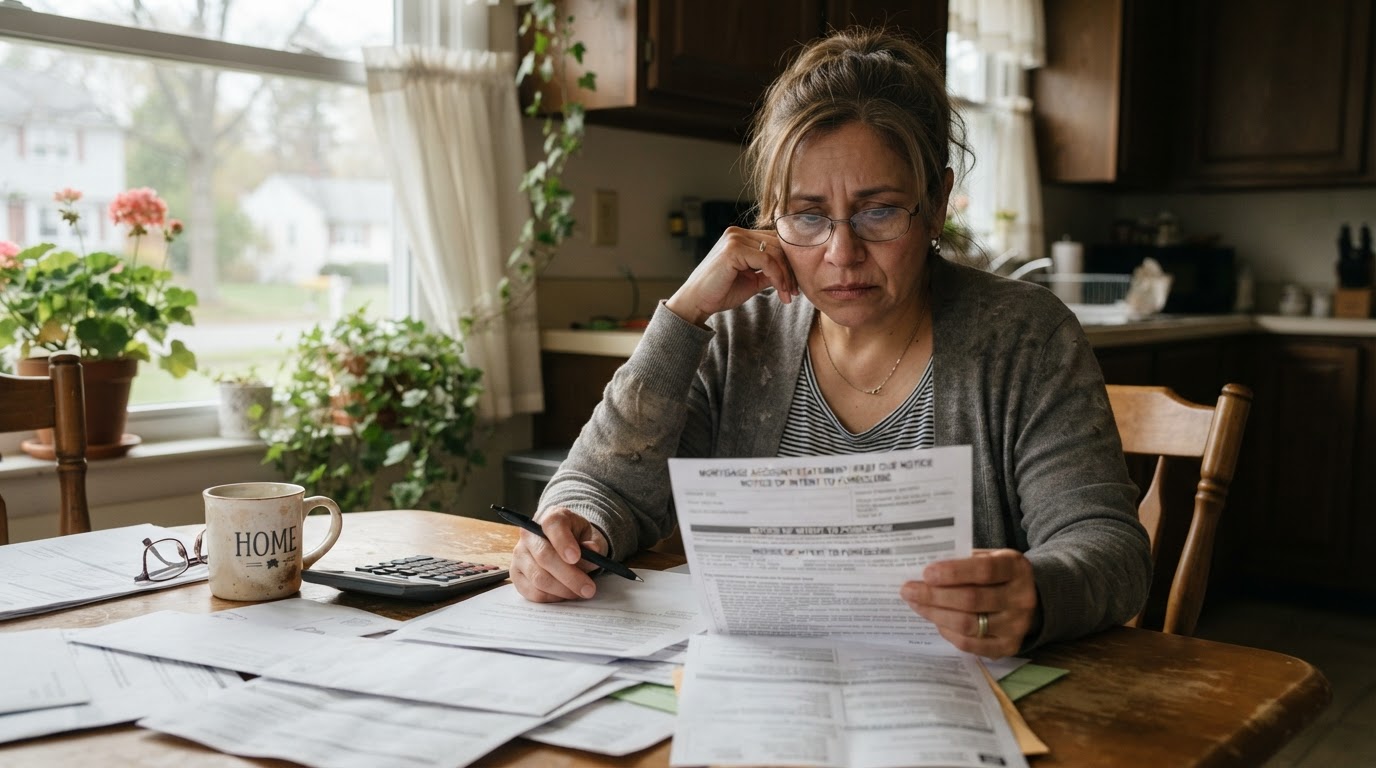 Homeowner reviewing mortgage statements in Egg Harbor Township