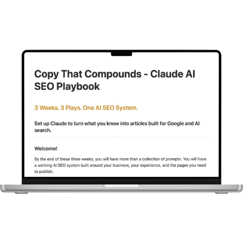 Copy That Compounds Claude AI SEO Playbook cover
