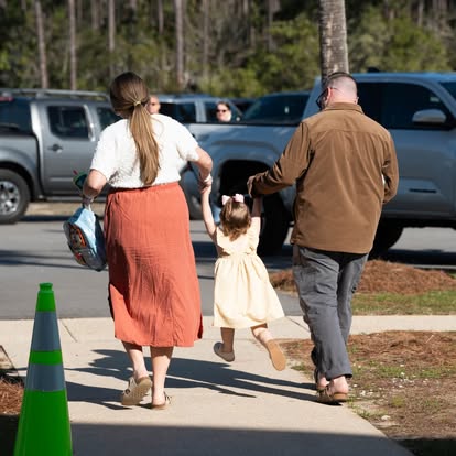 Family walking together at The Island Church campus