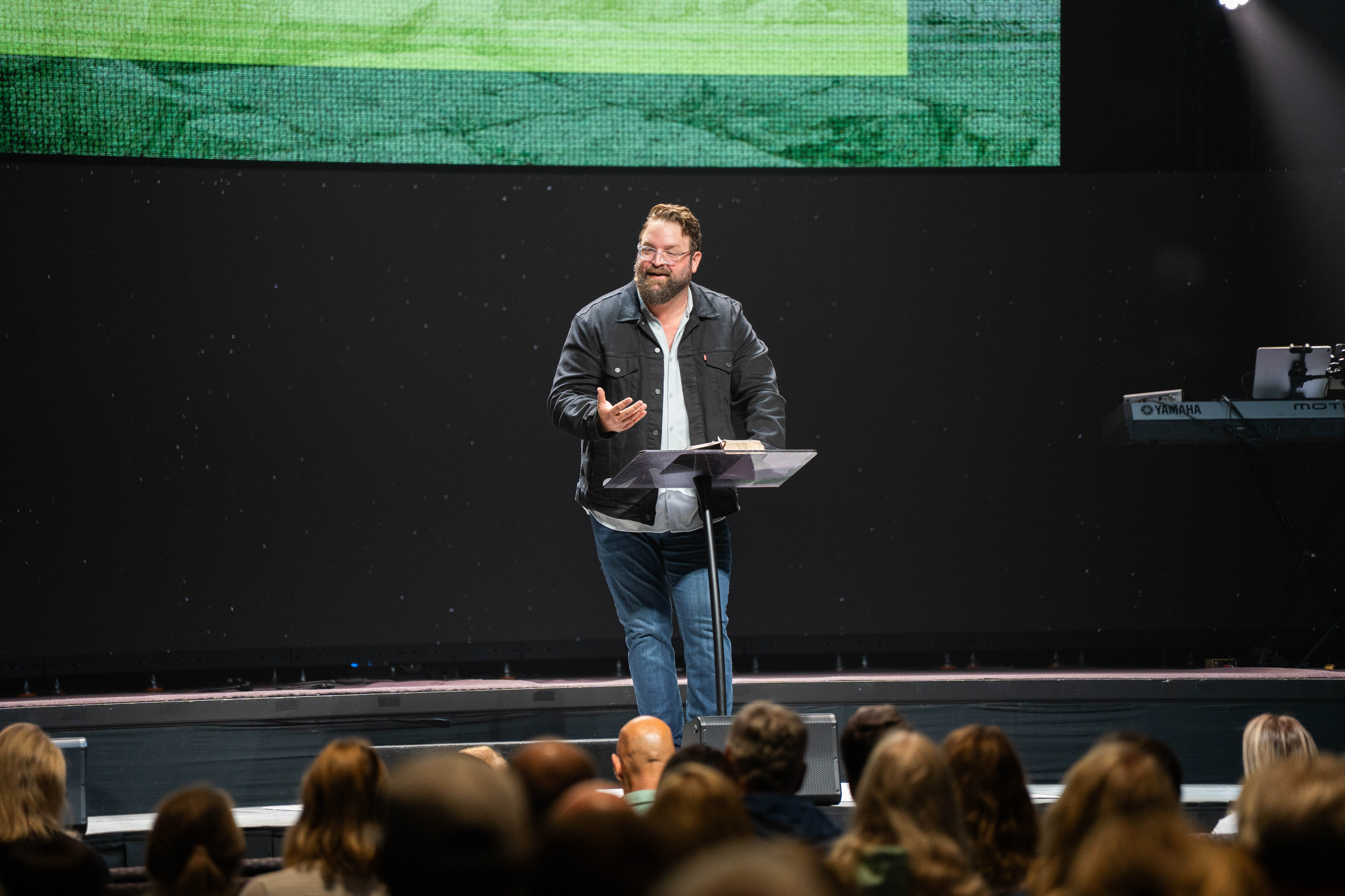 Pastor Matt Baker preaching