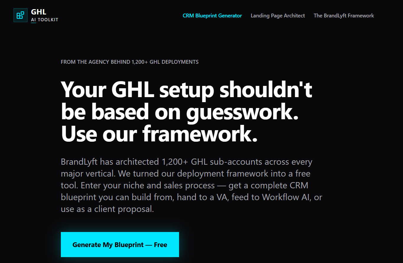 CRM Blueprint Generator