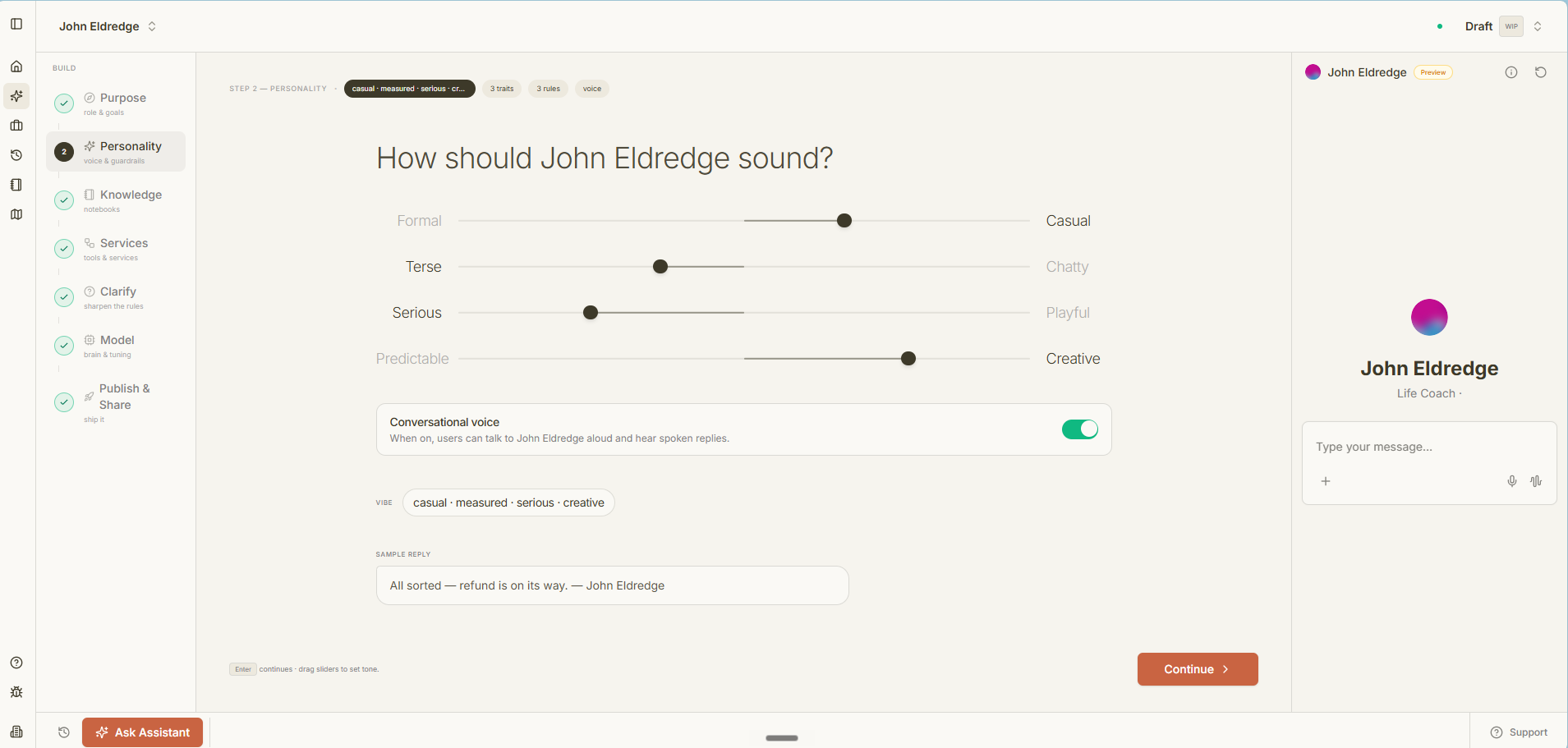 Expert Voice Agent Interface