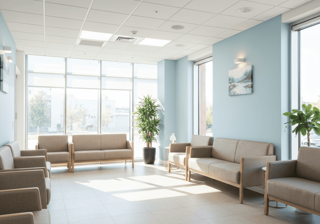 Modern nephrology clinic interior