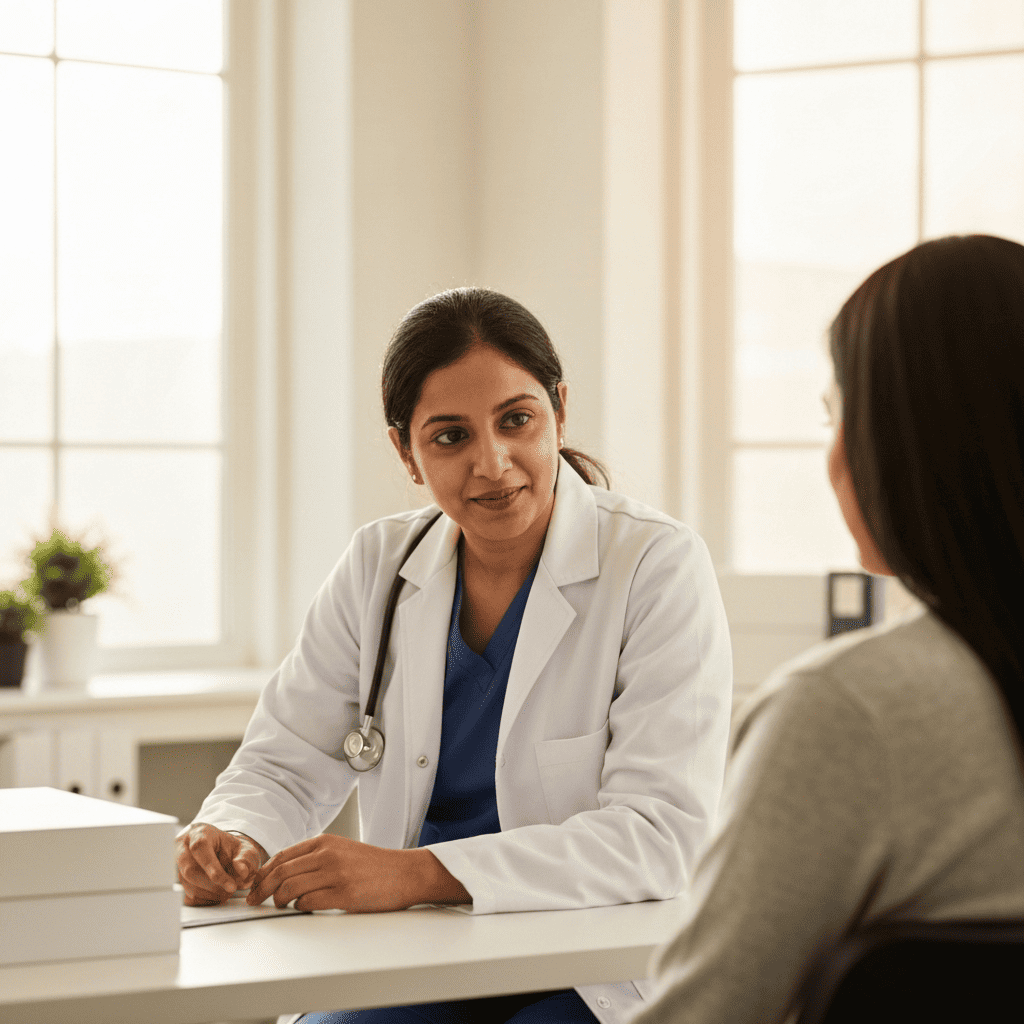 Nephrologist consulting with patient