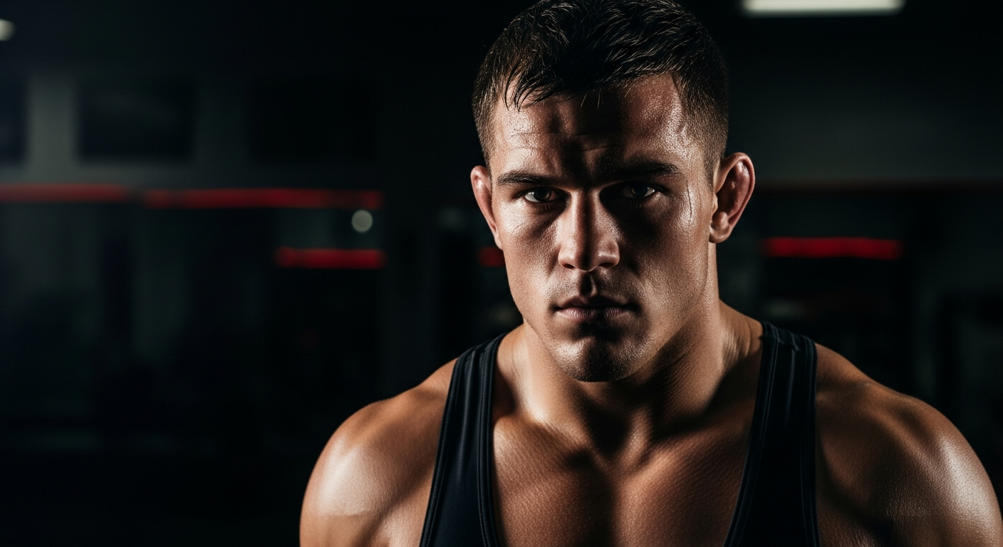 Focused wrestler