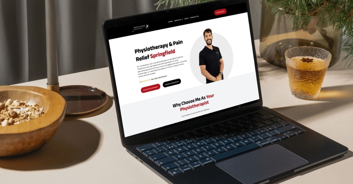 Drop In Physio lead generation website and booking system by TradieTrackr