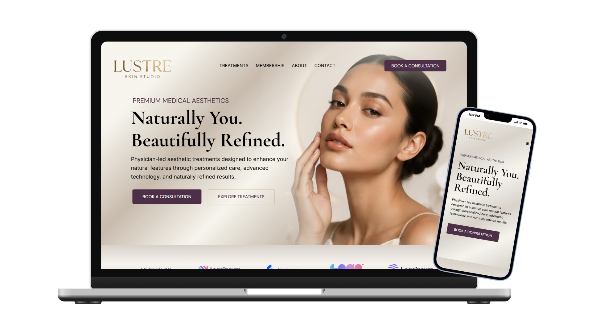 Lustre Skin Studio Mockup