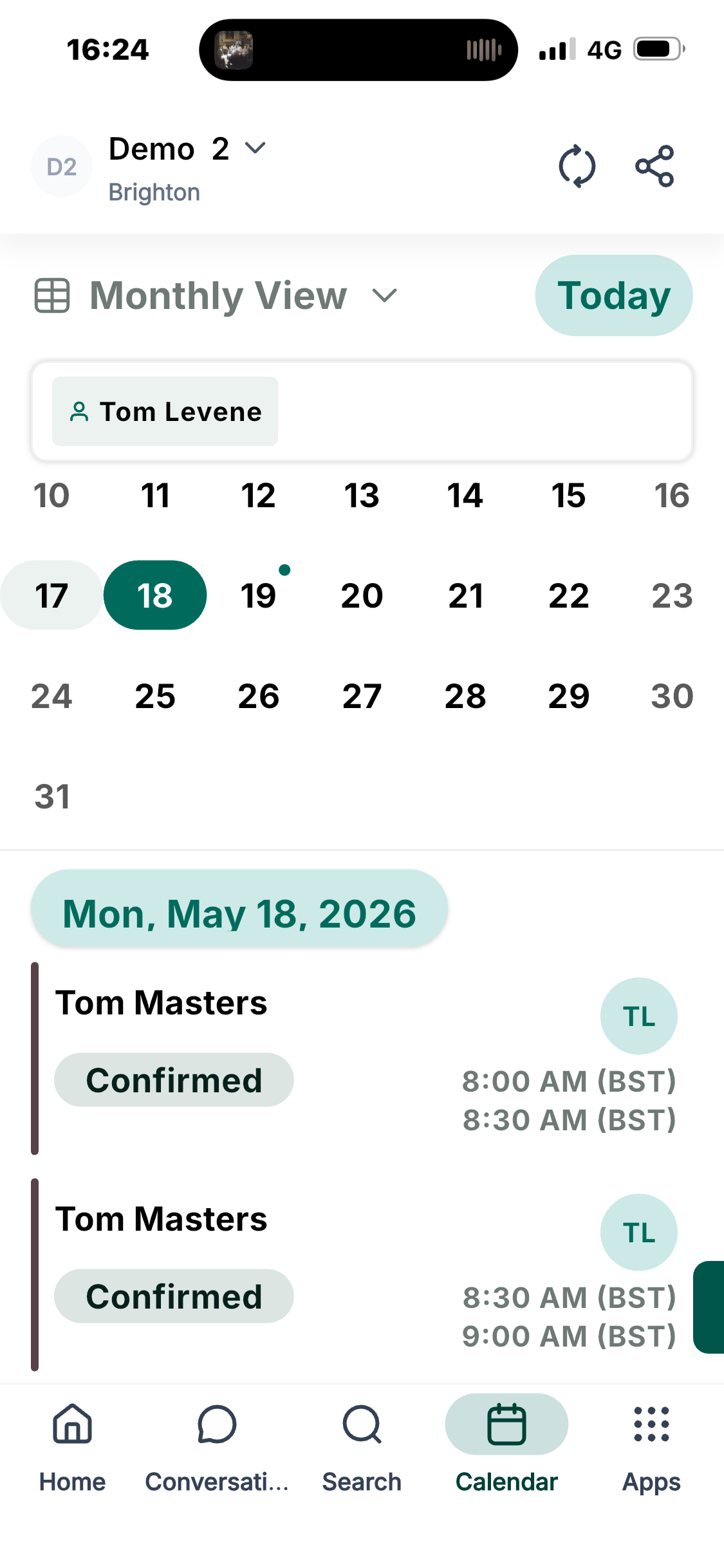 Calendar Booking