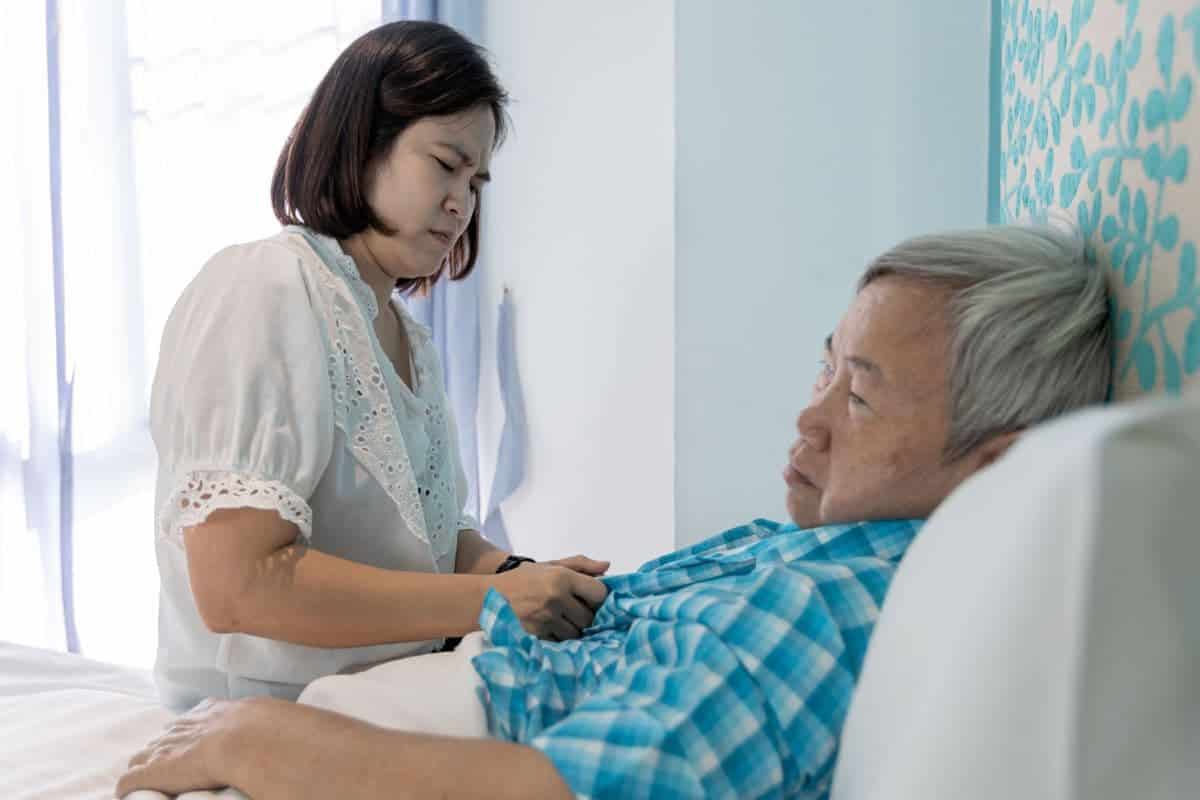 Elderly Person Won't Get Out of Bed