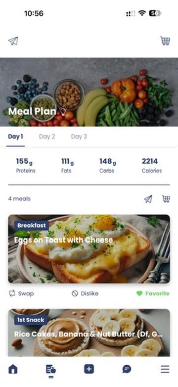 Meal Plan Screen 1