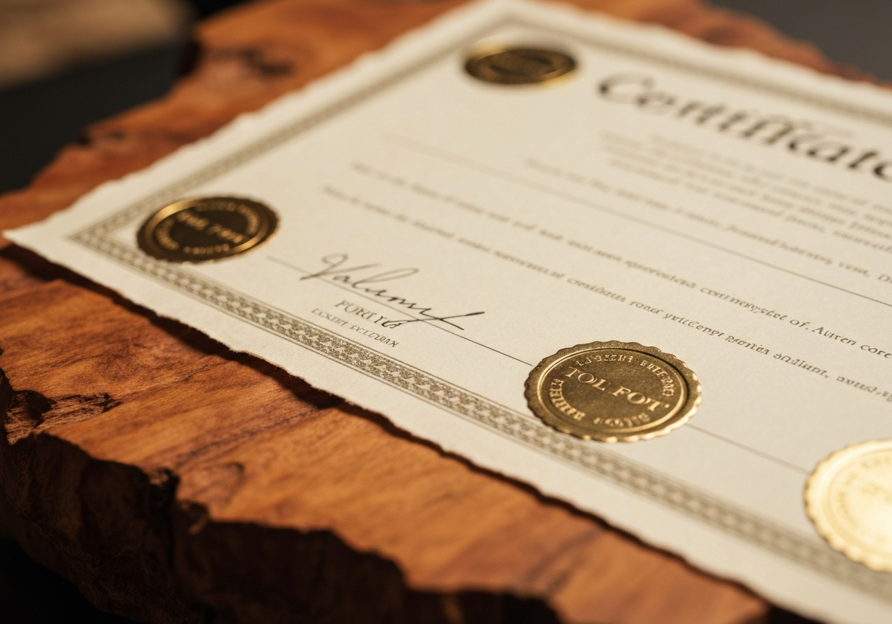 Certificate of Authenticity and carbon dating