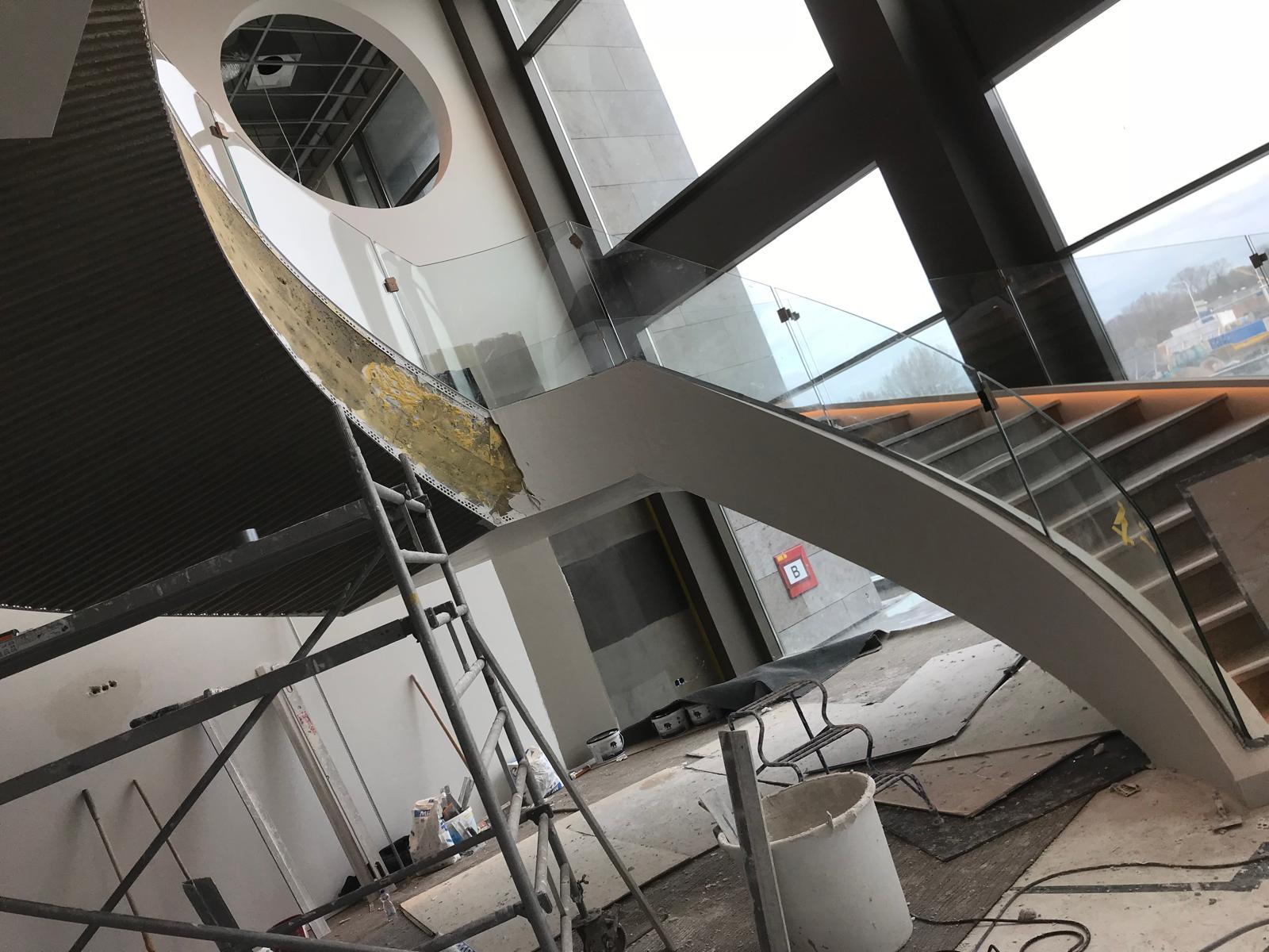 Voorbereiding stucwerk trap