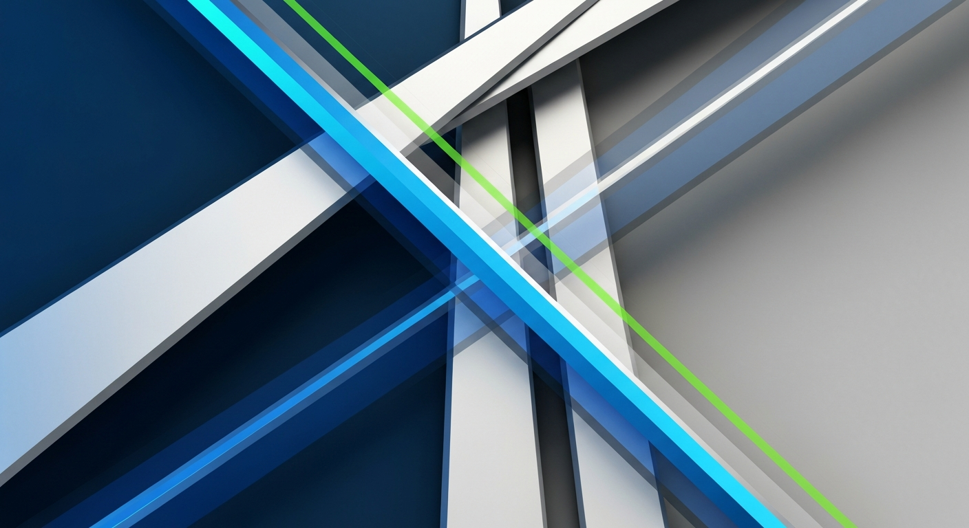 Abstract intersecting light beams and crystalline structures