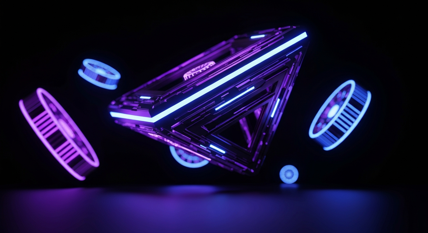Abstract 3D Digital Advertising Concept