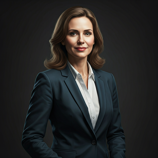 professional portrait of a woman in minimalist business attire looking composed with a slight smile