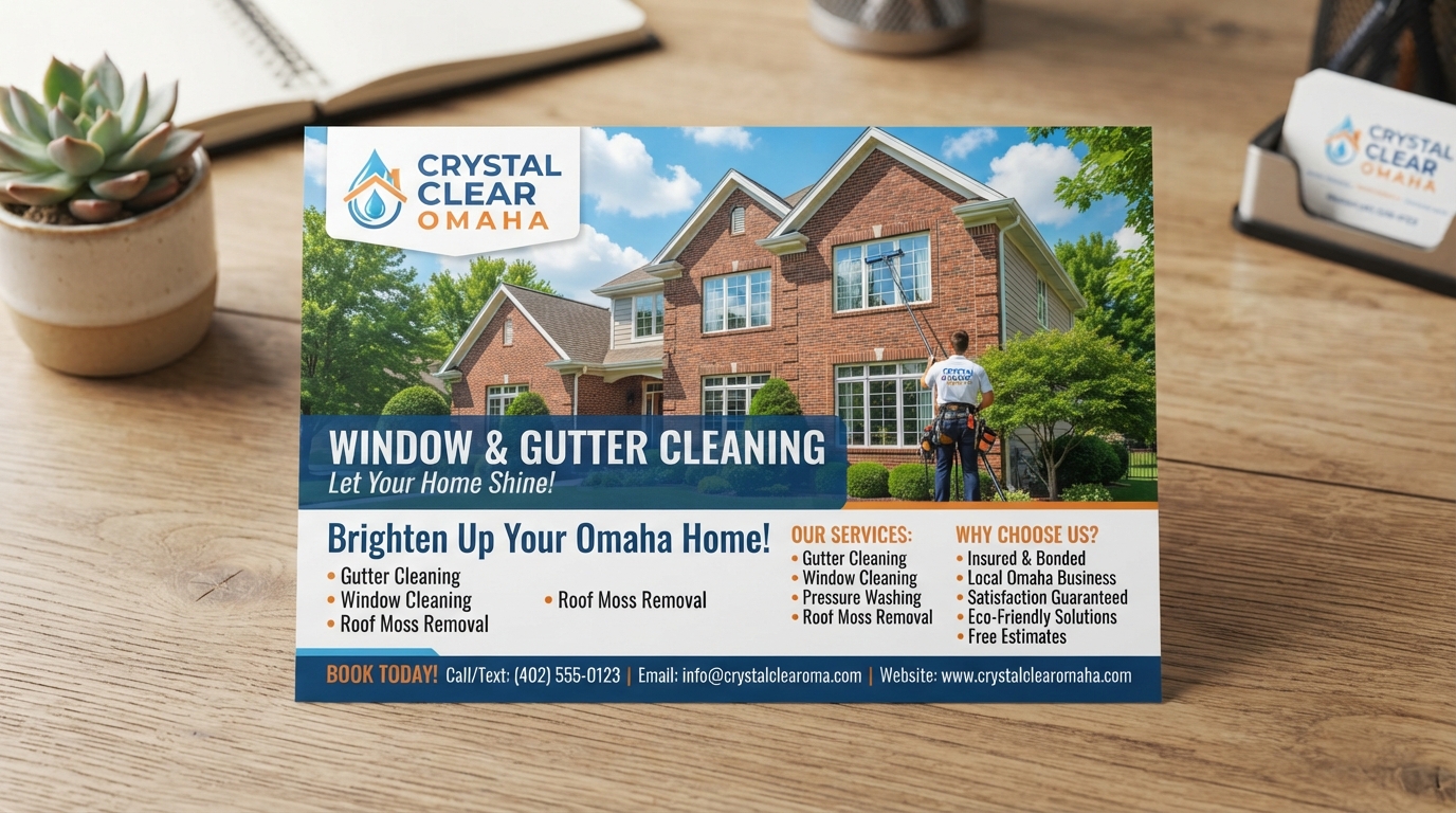 2026 Window and Gutter Cleaning Postcards That Drive Bookings Across Omaha