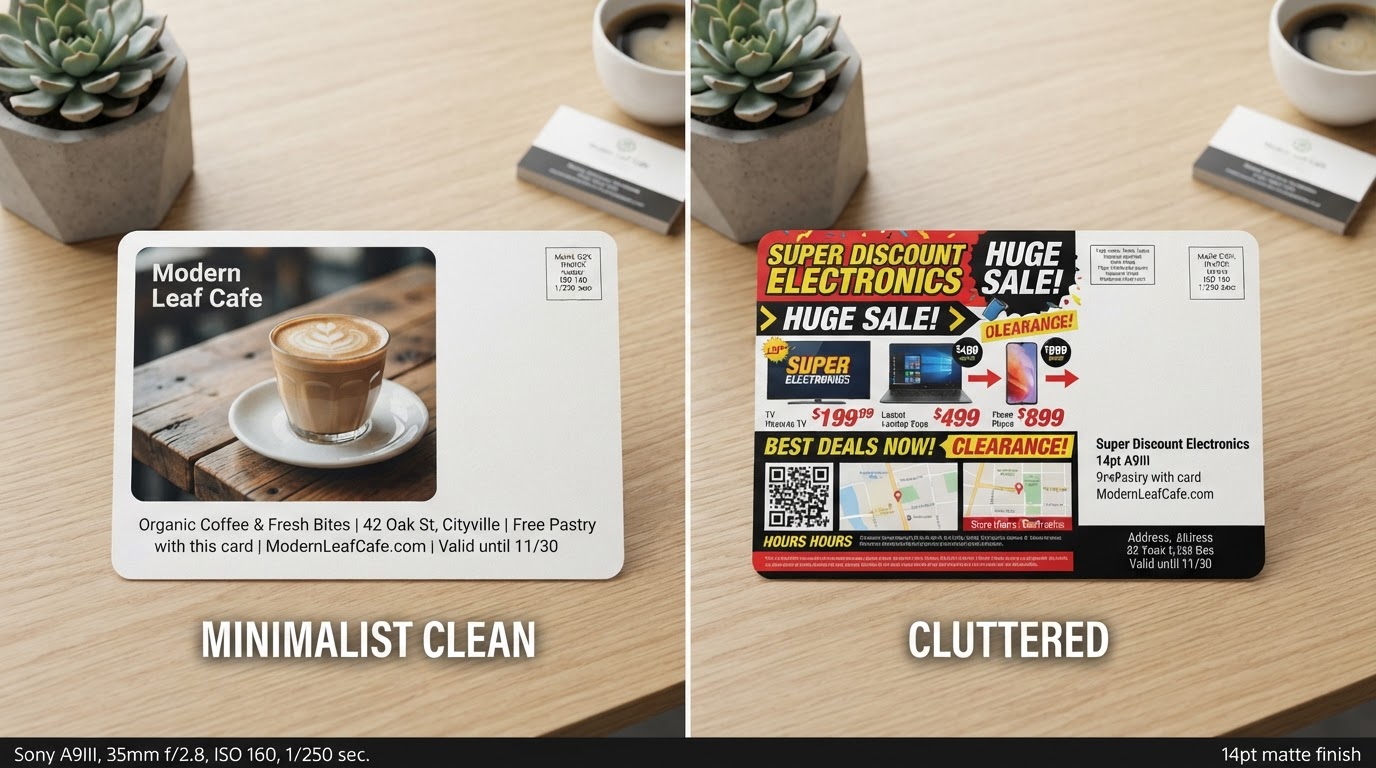 Mail Design: How Minimalist Postcards Outperform Crowded Designs