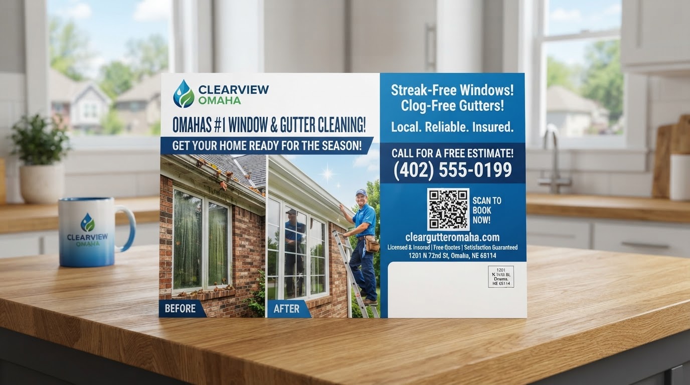 2026 Window and Gutter Cleaning Postcards That Drive Bookings Across Omaha
